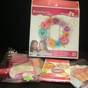 American Girl Craft Kits, Partial Fancy Flower Wreath, 2 Paper Chain Bracelets